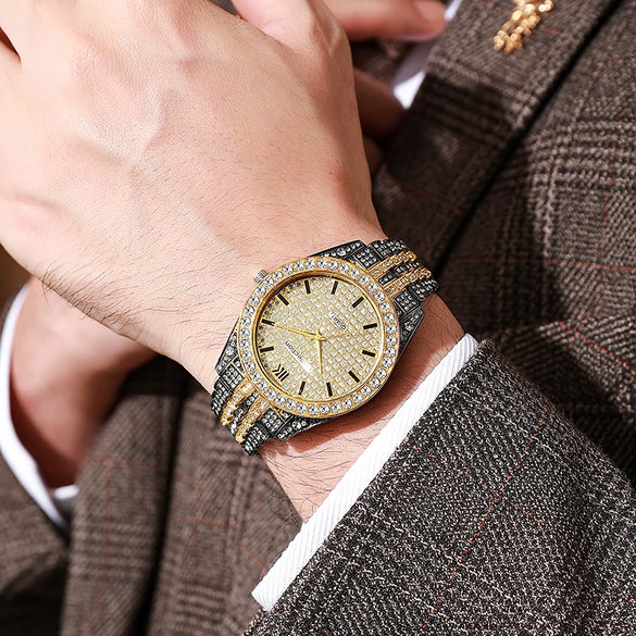 Wholesale Men's Alloy Round Dial Quartz Watch With Starry Design Fashionable Style