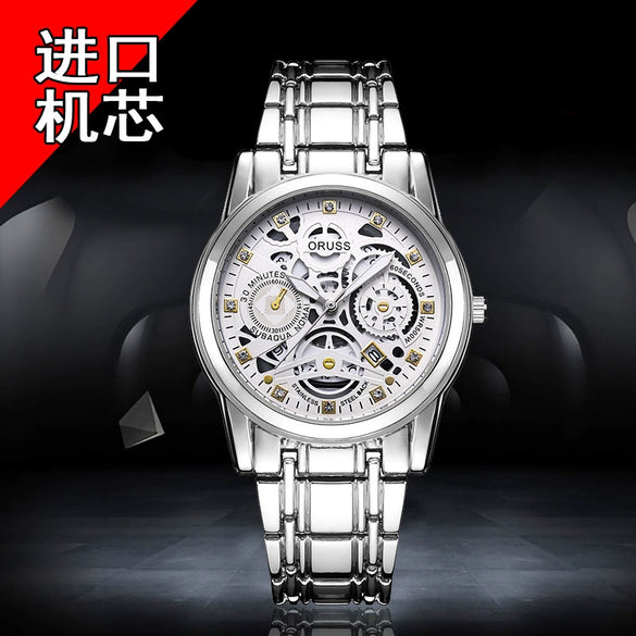 Wholesale Men's Alloy Watch With Hollow Design Luminous And Waterproof Round Dial