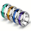 Wholesale Men's Arc Sticker Stainless Steel Ring With Electroplating Treatment