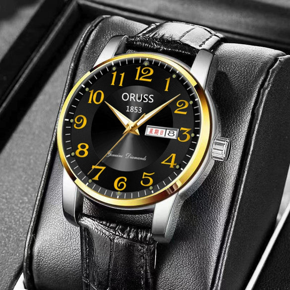 Wholesale Men's Automatic Quartz Watch Stainless Steel Steel Mineral Strengthened Glass Round Dial Waterproof Luminous