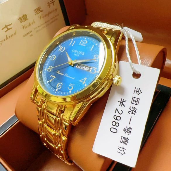Wholesale Men's Automatic Quartz Watch Stainless Steel Steel Mineral Strengthened Glass Round Dial Waterproof Luminous