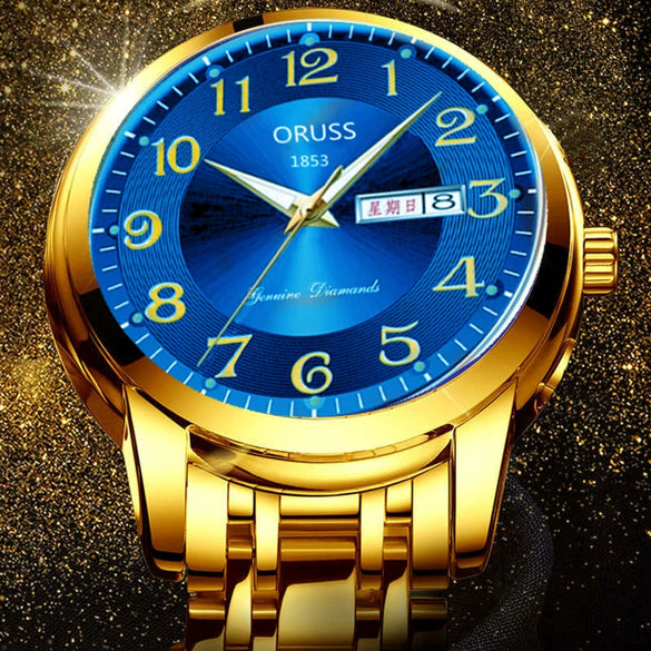 Wholesale Men's Automatic Quartz Watch Stainless Steel Steel Mineral Strengthened Glass Round Dial Waterproof Luminous