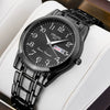 Wholesale Men's Automatic Quartz Watch Stainless Steel Steel Mineral Strengthened Glass Round Dial Waterproof Luminous
