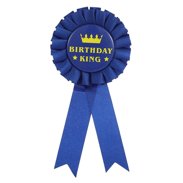 Wholesale Men's Birthday Party Tinplate Badges With Dripping Glue Process In Blue Gold And Black Gold