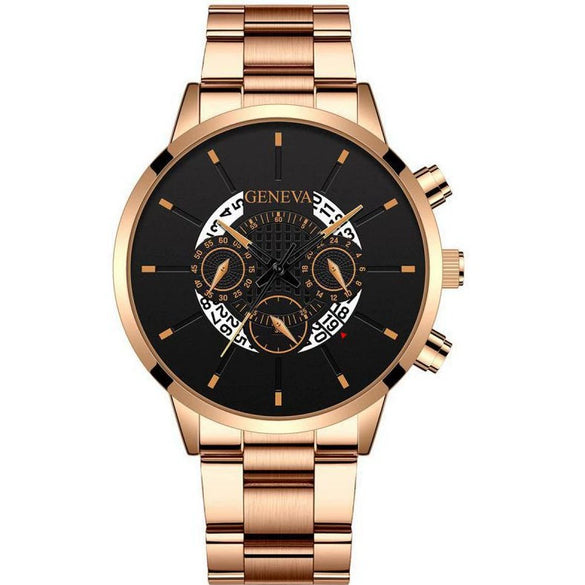 Wholesale Men's Business Casual Hollow Single Calendar Quartz Watches Stainless Steel Strap Alloy Case Round Dial