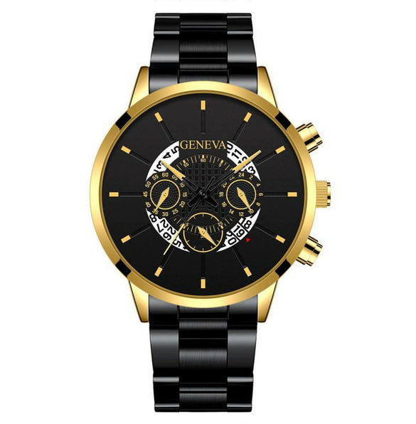 Wholesale Men's Business Casual Hollow Single Calendar Quartz Watches Stainless Steel Strap Alloy Case Round Dial