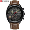 Wholesale Men's Business Casual Quartz Watch With Sixpin Calendar Leather Strap Alloy Case Mineral Reinforced Glass Mirror And Stainless Steel Pin Buckle