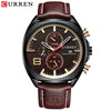 Wholesale Men's Business Casual Quartz Watch With Sixpin Calendar Leather Strap Alloy Case Mineral Reinforced Glass Mirror And Stainless Steel Pin Buckle