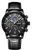 Wholesale Men's Business Elegant Personality Alloy Case Leather Strap Round Dial Watch