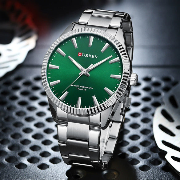 Wholesale Men's Business Fashion Quartz Watch Alloy Case Stainless Steel Strap Round Dial Luminous Calendar