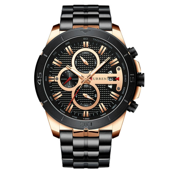 Wholesale Men's Business Fashion Waterproof Quartz Watch With Stainless Steel Band Round Dial Alloy Case And Mineral Reinforced Glass Mirror