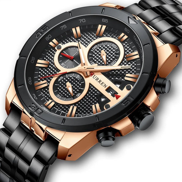 Wholesale Men's Business Fashion Waterproof Quartz Watch With Stainless Steel Band Round Dial Alloy Case And Mineral Reinforced Glass Mirror