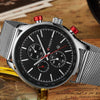Wholesale Men's Business Stainless Steel Round Quartz Watch With Calendar And Mesh Strap