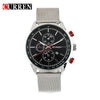 Wholesale Men's Business Stainless Steel Round Quartz Watch With Calendar And Mesh Strap