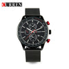 Wholesale Men's Business Stainless Steel Round Quartz Watch With Calendar And Mesh Strap