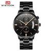 Wholesale Men's Business Stainless Steel Watch With Blue Face And Silver Chain And Round Dial