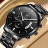 Wholesale Men's Business Stainless Steel Watch With Blue Face And Silver Chain And Round Dial