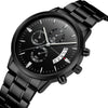 Wholesale Men's Business Stainless Steel Watch With Blue Face And Silver Chain And Round Dial