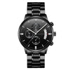 Wholesale Men's Business Stainless Steel Watch With Blue Face And Silver Chain And Round Dial