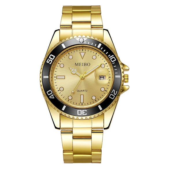 Wholesale Men's Business Steel Belt Quartz Watch With Calendar And Multi Function Round Dial