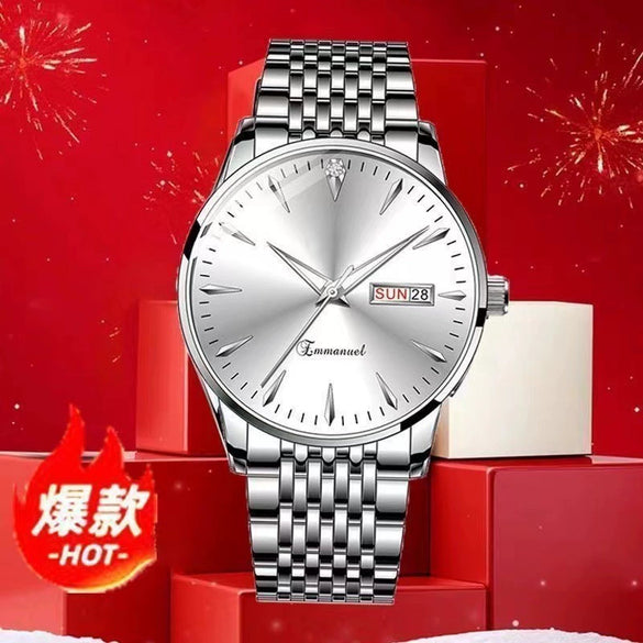 Wholesale Men's Business Style Alloy And Alloy Steel Watches Round Dial Luminous Waterproof Quartz Automatic