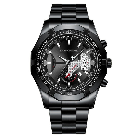 Wholesale Men's Business Style Alloy Case Stainless Steel Strap Round Dial Quartz Watch