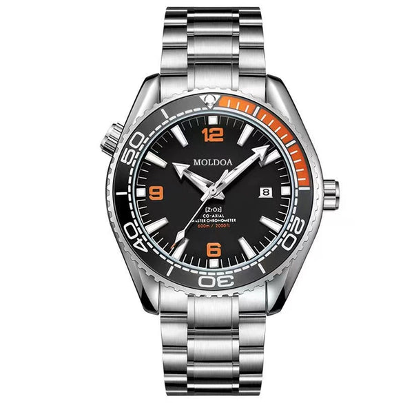 Wholesale Men's Business Style Automatic Hollow Movement Alloy Watch With Luminous Calendar Round Dial And Stainless Steel Butterfly Buckle Waterproof