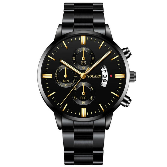 Wholesale Men's Business Style Calendar Watch With Alloy Strap And Round Dial