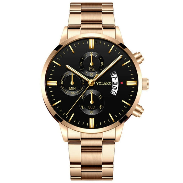 Wholesale Men's Business Style Calendar Watch With Alloy Strap And Round Dial