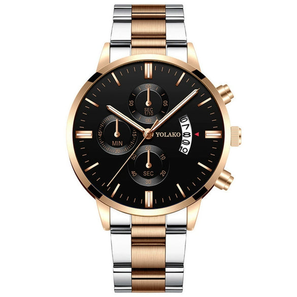 Wholesale Men's Business Style Calendar Watch With Alloy Strap And Round Dial