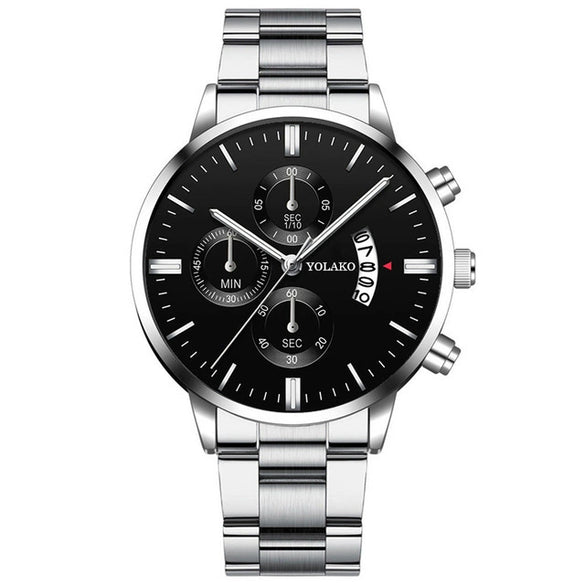 Wholesale Men's Business Style Calendar Watch With Alloy Strap And Round Dial