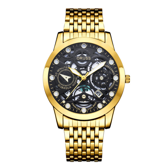 Wholesale Men's Business Style Hollow Design Quartz Watch With Alloy Case And Strap Mineral Reinforced Glass Mirror And Round Dial