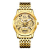 Wholesale Men's Business Style Hollow Design Quartz Watch With Alloy Case And Strap Mineral Reinforced Glass Mirror And Round Dial