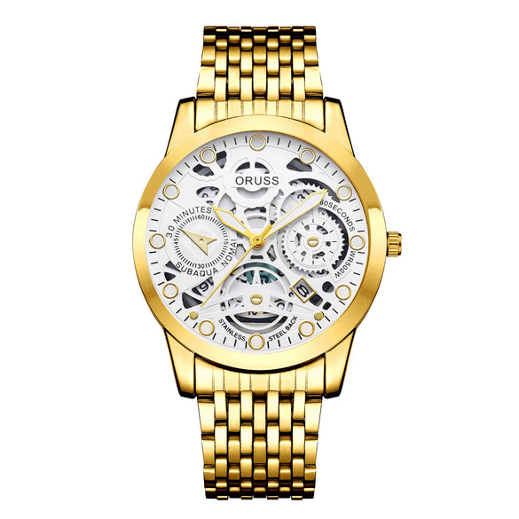 Wholesale Men's Business Style Hollow Design Quartz Watch With Alloy Case And Strap Mineral Reinforced Glass Mirror And Round Dial