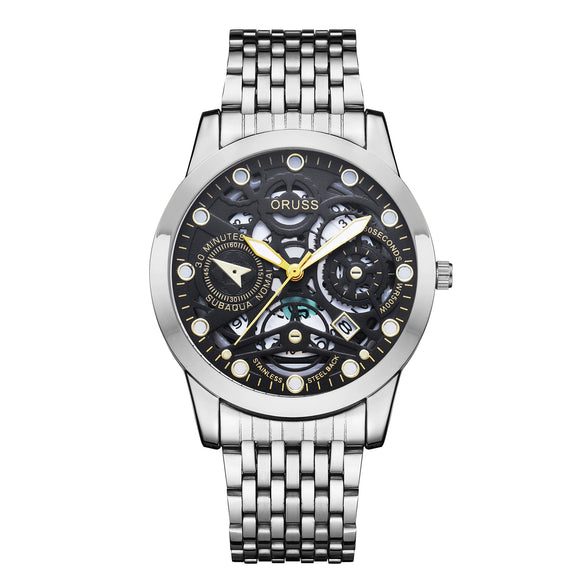 Wholesale Men's Business Style Hollow Design Quartz Watch With Alloy Case And Strap Mineral Reinforced Glass Mirror And Round Dial