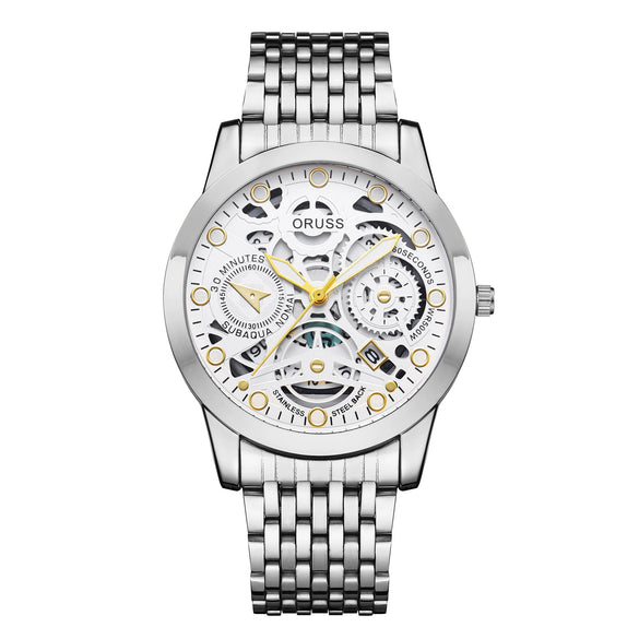 Wholesale Men's Business Style Hollow Design Quartz Watch With Alloy Case And Strap Mineral Reinforced Glass Mirror And Round Dial