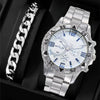 Wholesale Men's Business Style Round Dial Alloy Case And Band Quartz Watch