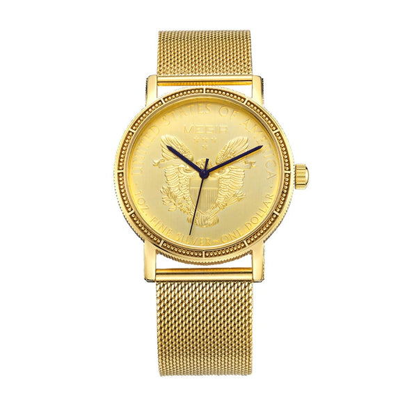 Wholesale Men's Business Style Ultrathin Quartz Watch Alloy Case Stainless Steel Strap Round Dial