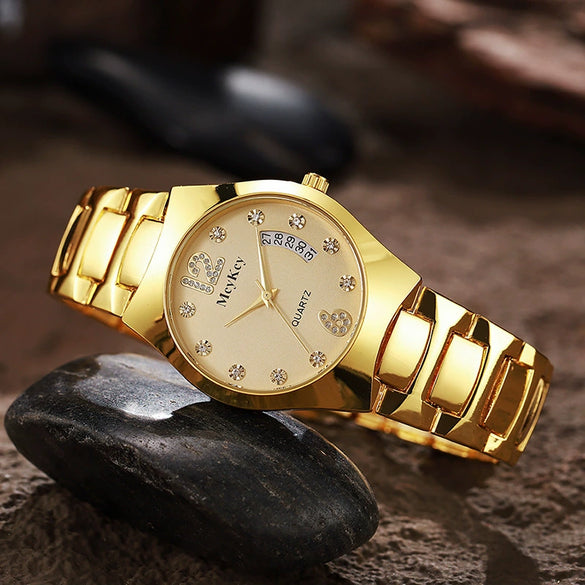 Wholesale Men's Business Style Watch Tungsten Steel Case And Strap Round Dial Waterproof