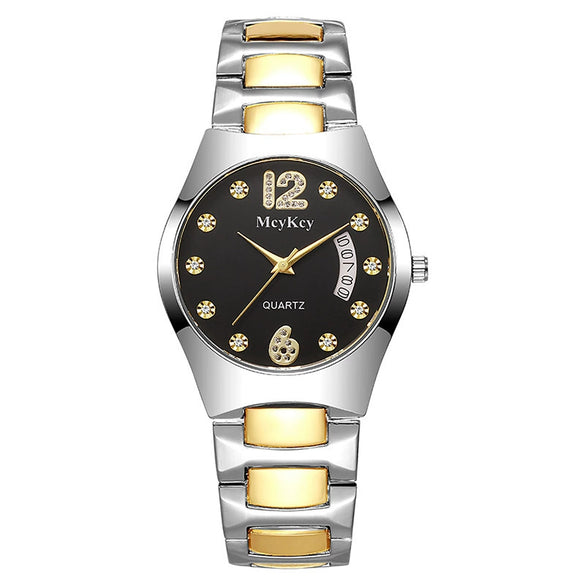 Wholesale Men's Business Style Watch Tungsten Steel Case And Strap Round Dial Waterproof