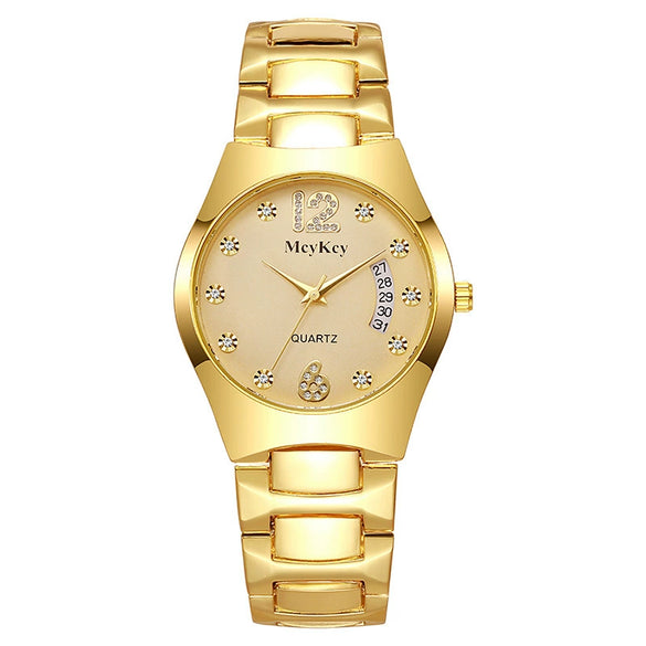 Wholesale Men's Business Style Watch Tungsten Steel Case And Strap Round Dial Waterproof