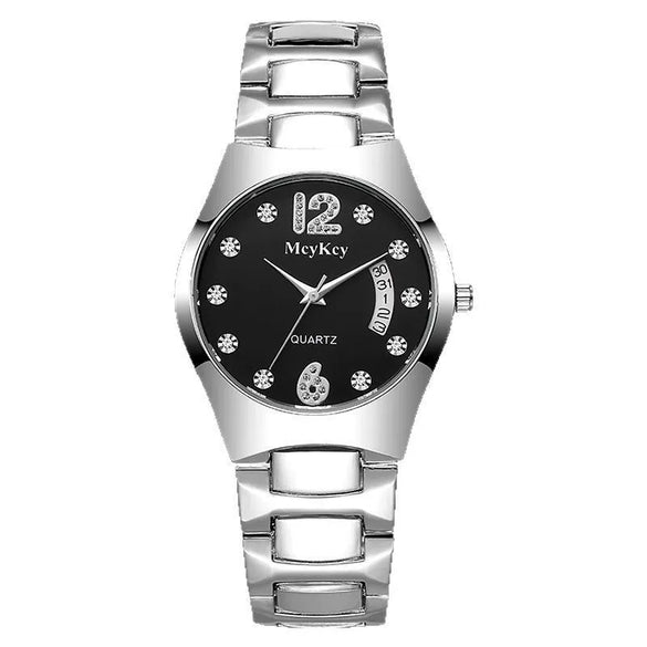 Wholesale Men's Business Style Watch Tungsten Steel Case And Strap Round Dial Waterproof
