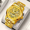 Wholesale Men's Casual Hollow Fashion Calendar Quartz Watch With Alloy Case And Stainless Steel Band
