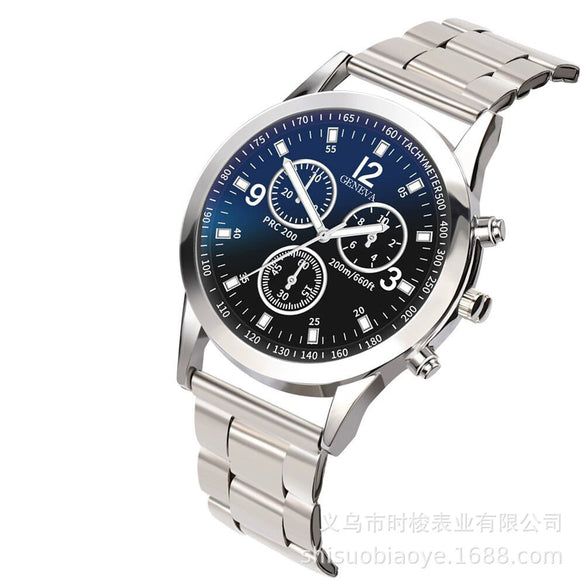 Wholesale Men's Casual Plastic Case Iron Strap Round Dial Quartz Watch