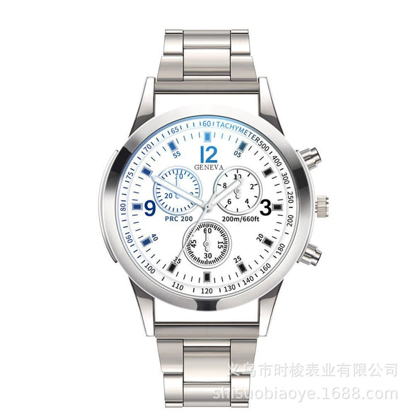 Wholesale Men's Casual Plastic Case Iron Strap Round Dial Quartz Watch