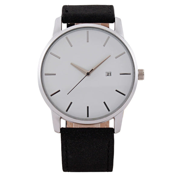 Wholesale Men's Casual Quartz Watch With Round Dial Alloy Case Imitation Leather Strap And Stainless Steel Buckle