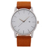 Wholesale Men's Casual Quartz Watch With Round Dial Alloy Case Imitation Leather Strap And Stainless Steel Buckle