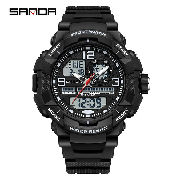 Wholesale Men's Casual Sports Fashion Digital Watch Abs Case Tpu Strap Acrylic Mirror Round Dial