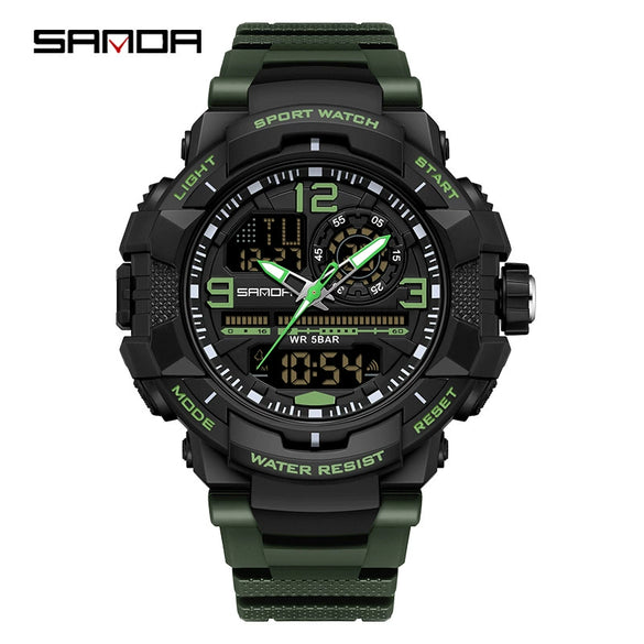 Wholesale Men's Casual Sports Fashion Digital Watch Abs Case Tpu Strap Acrylic Mirror Round Dial