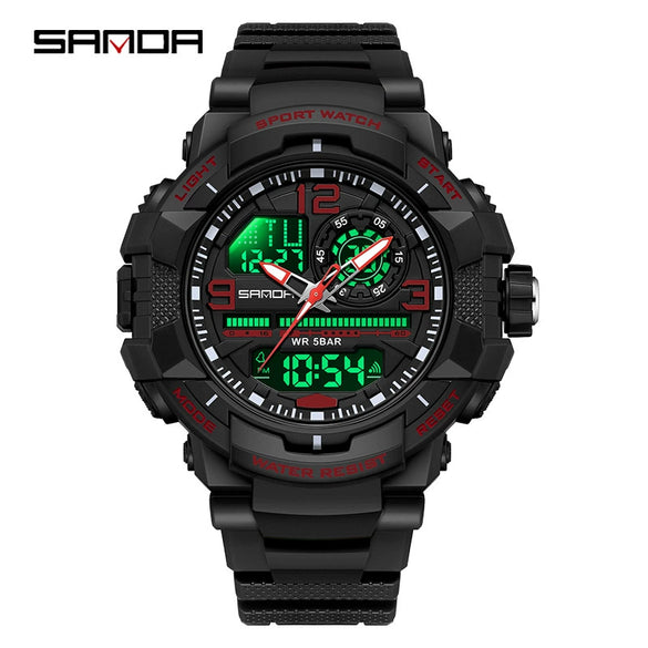 Wholesale Men's Casual Sports Fashion Digital Watch Abs Case Tpu Strap Acrylic Mirror Round Dial